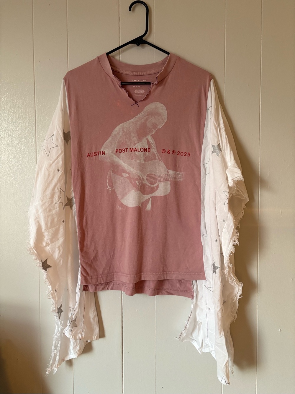 Post Malone Upcycled T-shirt Poncho